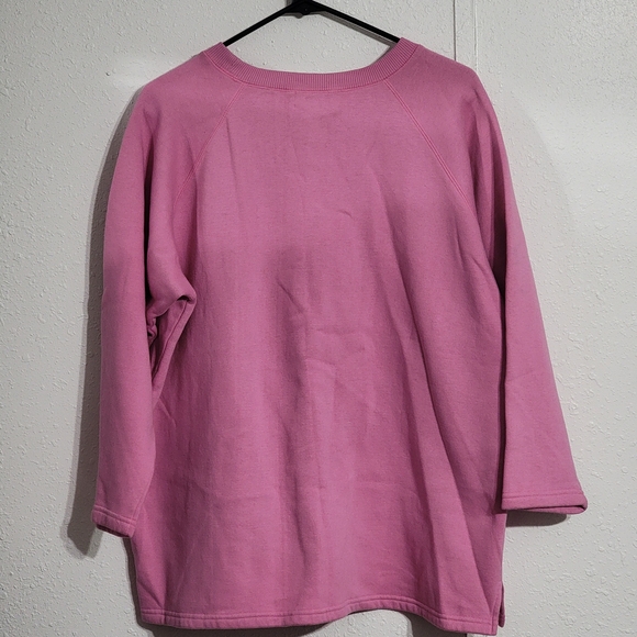 Quaker Factory Pink Santa Sweatshirt 1XL Boots Were Made For Shopping - Picture 2 of 4